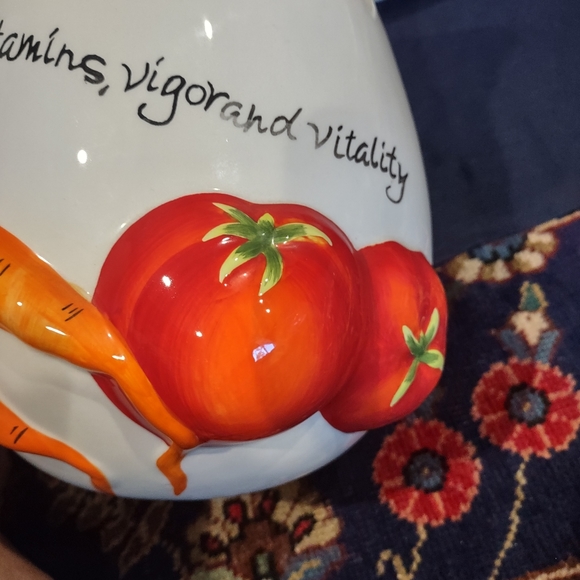 Certified International  Large 3D Vegetable Design Pitcher and tray - Picture 4 of 10